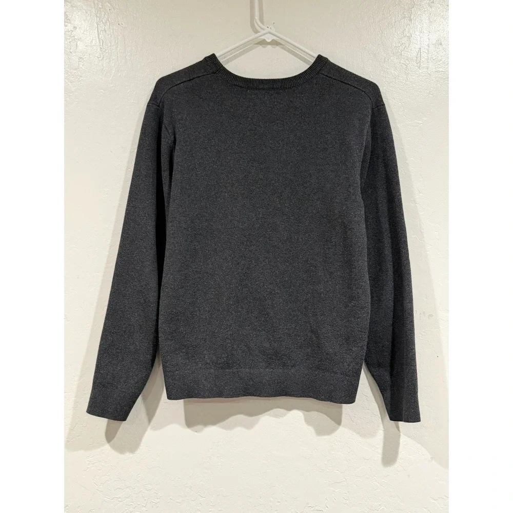 Marine Layer Re-Spun Mens Gray Striped Crewneck Sweater Organic Cotton 14594 S